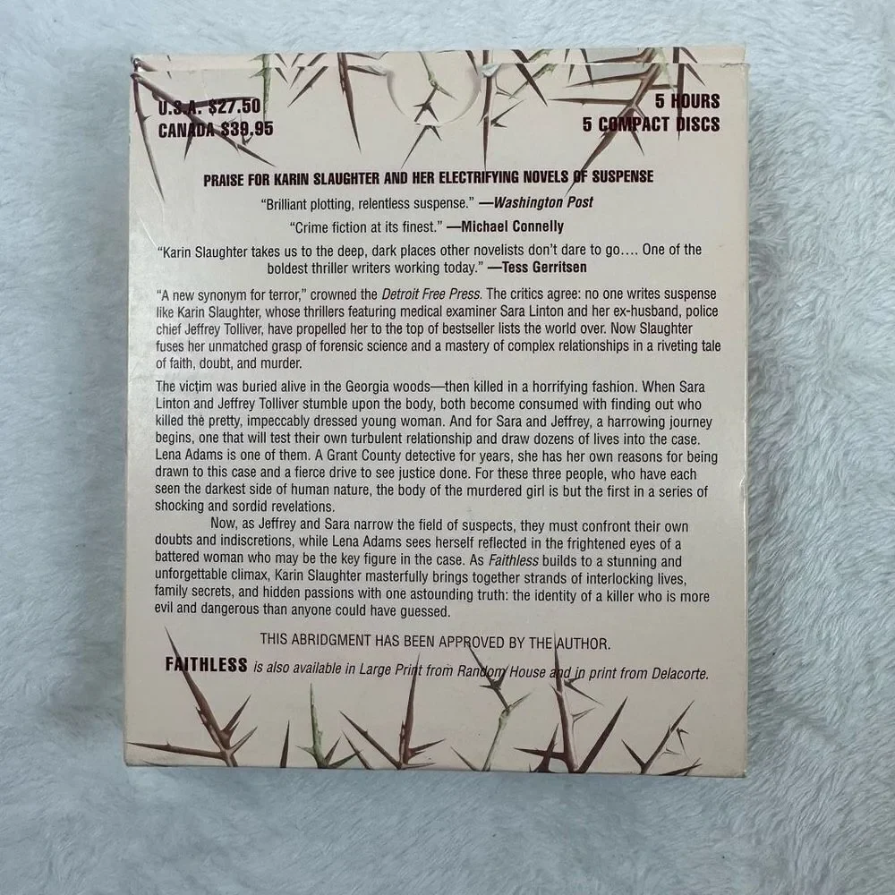 Random House‎ Grant County 5 Disc Faithless Karin Slaughter Audiobooks